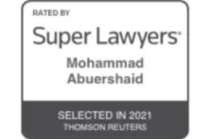 Super Lawyers / Mohammad Abuershaid / Selected in 2021 Thomson Reuters - Badge